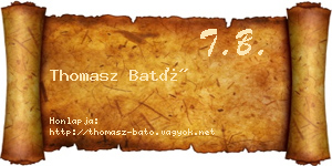 Thomasz Bató névjegykártya